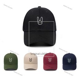 Ball Caps Bad Bunny Embroidery Baseball Cap 100% katoenen rapper Reggaeton Artist Dad Hat Unissex Casual Men Women Snapbacks Cap Hip Hop Hat