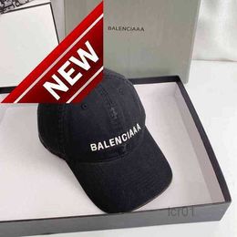 Gorras Balencaigass Hat 2022 Versión correcta original de alta calidad b Agujeros lavados para hacer béisbol antiguo 11cw2