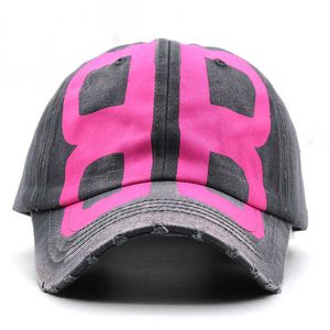 Casquettes de baseball Casquettes de baseball bb lettre chapeaux de camionneur femmes adultes chapeaux de sport en coton décontracté réglable doux en détresse casquette de baseball hommes rue hip hop capJ230227