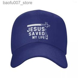 Ball Caps Ball Caps Classic Unisex Jesus Salvado My Life Baseball Cap Adulto Cristo Religion Christian Cross Ajustable Dad Hat Sun Protectionq240403