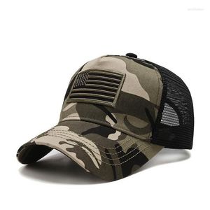 Bal Caps Ball Caps Mannen Mesh Baseball Cap Vrouwen Tactische Leger Militaire Vader Hoed Usa Amerikaanse Vlag Us Uni hip Hop Hoeden Outdoor Drop Deli