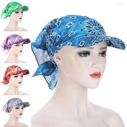 Ball Caps Bandana Tulband Vierkante Sjaal Hoed Boho Bloemen Katoen Baseball Cap Verstelbare Vrouwen Hoofddoek Mannen Zonneklep Hip Hop