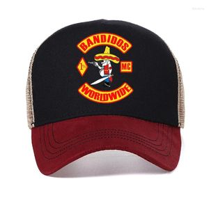 Ball Caps Bandidos Motorcycle Club Mannen Baseball Cap Katoen Zomer Mode Mesh Trucker Hoed Verstelbare Ademende Snapback Hoeden