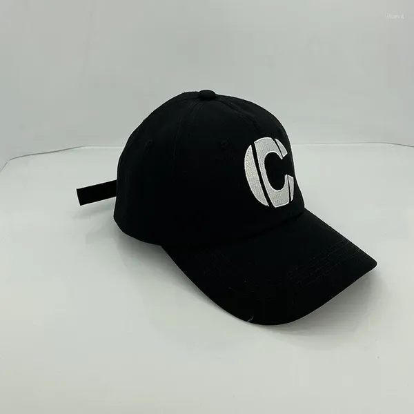 Casquettes de baseball Casquette de baseball C Lettre Broderie Hommes et femmes Couple Chapeaux de soleil Accessoires Hip-Hop Soft Top Outdoor Beach Casual Chapeau