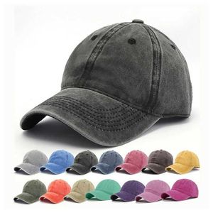 Ball Caps Baseball Cap Childrens Baseball Solid Spring en Autumn Summer Color Denim gewassen Q240403