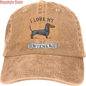 Ball Caps Baseball Cap Dckelhund Weiner Dog Hat Men Femmes Femmes A réglables Cassantir en denim Fashion Washed pour extérieur Black L230208
