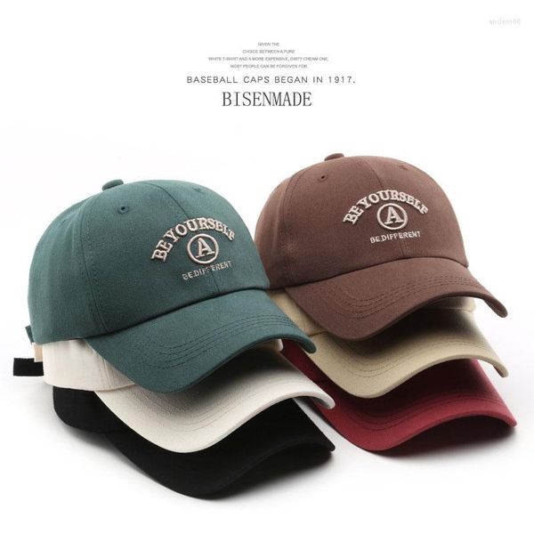 Gorras de béisbol gorra de béisbol de moda Simple mujer primavera otoño letras BEYOURSELF bordado pico al aire libre hombre viaje calle sombrero para el sol