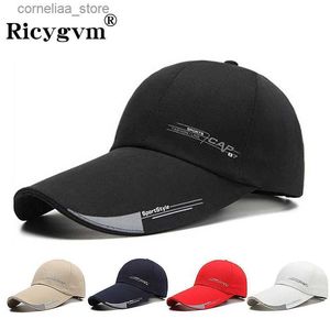 Bal Caps Baseball Cap Voor Mannen Zomer Outdoor Vissen Zonnehoeden Mannelijke Mode Sport Caps Mannen Lange Vizier Rand Schaduw verstelbare Snapback HatY240315