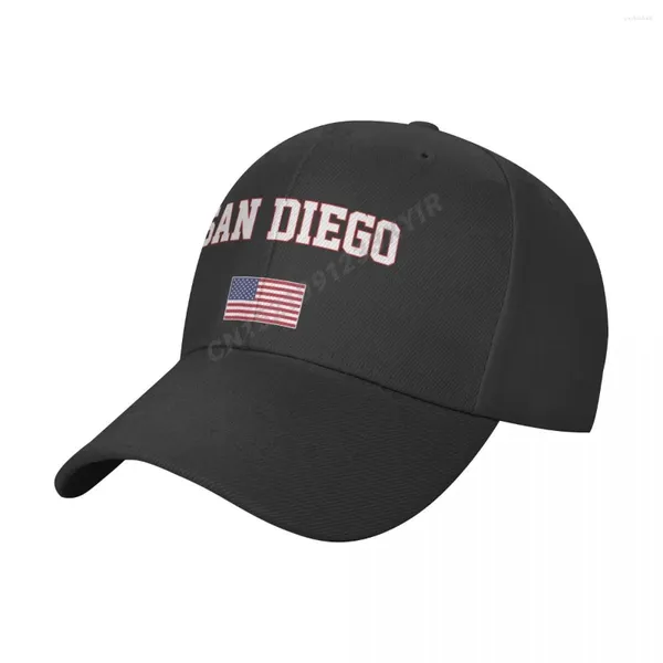 Gorras de béisbol Gorra de béisbol San Diego Bandera de América EE. UU. Ciudad de Estados Unidos Wild Sun Shade Peaked Ajustable al aire libre