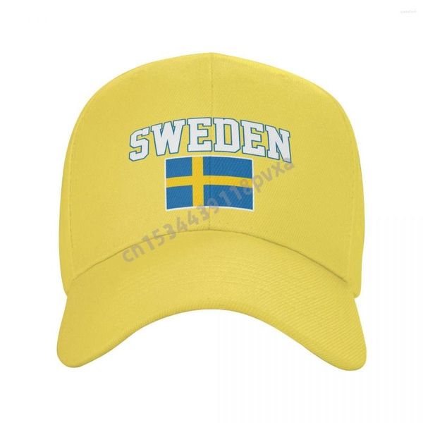 Casquettes de Baseball Casquette de Baseball Suède Drapeau Suédois Fans Carte du Pays Sauvage Pare-Soleil À Sommet Réglable En Plein Air Pour Hommes Femmes