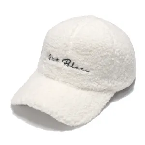 Casquettes de baseball Casquette de baseball hiver fourrure d'agneau lettre chapeaux pour femmes automne version coréenne marée chaude en peluche AA AA