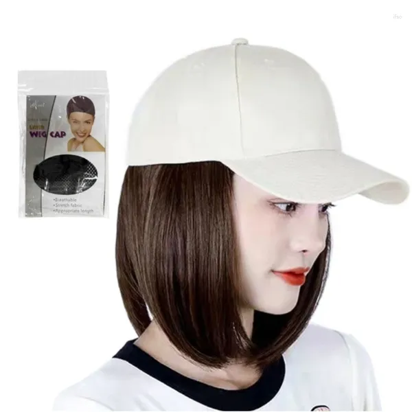 Casquettes de baseball Casquette de baseball avec extensions de cheveux droites courtes Bob Drop