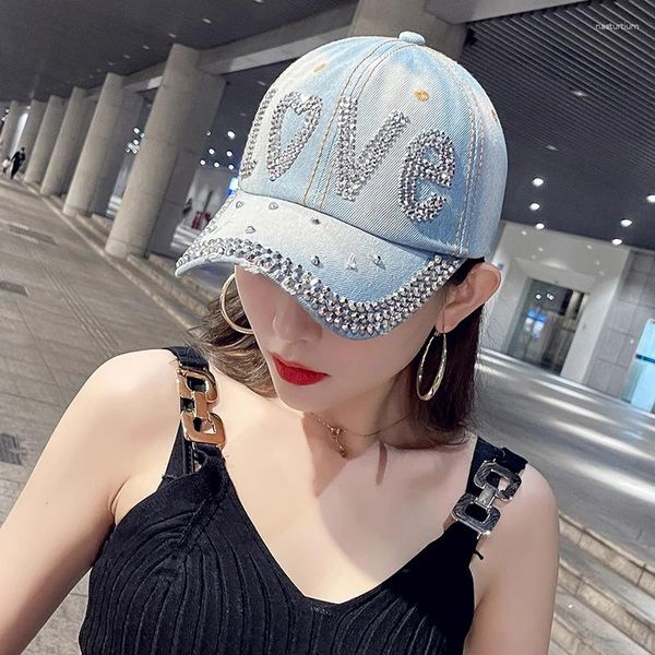 Gorras de bola Gorra de béisbol Mujeres Sombrero de vaquero Verano Otoño Snapback Gorras Casquette Letras brillantes Papá Mujer Ajustable