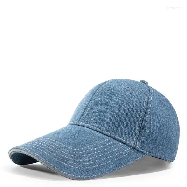 Gorras de bola Gorra de béisbol Mujeres Hombres Vaquero Lavado Algodón Primavera Verano Casual Casquette Snapback Reflectante Noche Denim Azul Gorro