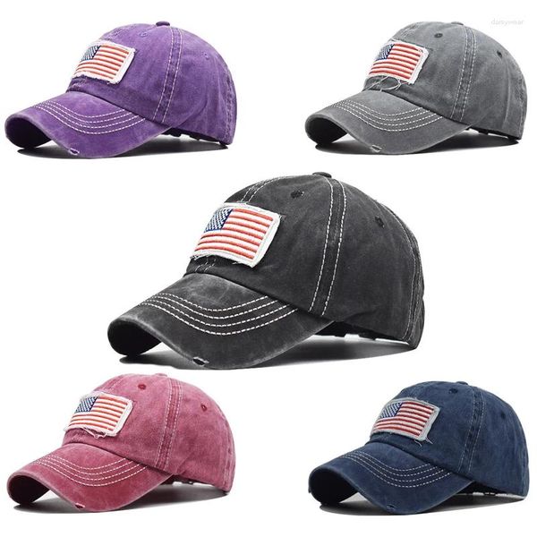 Casquettes de Baseball Casquette de Sport en Plein Air Chapeau Femmes USA Drapeau Américain Signe Printemps Automne Chapeaux Pour Le Broyage Multicolore