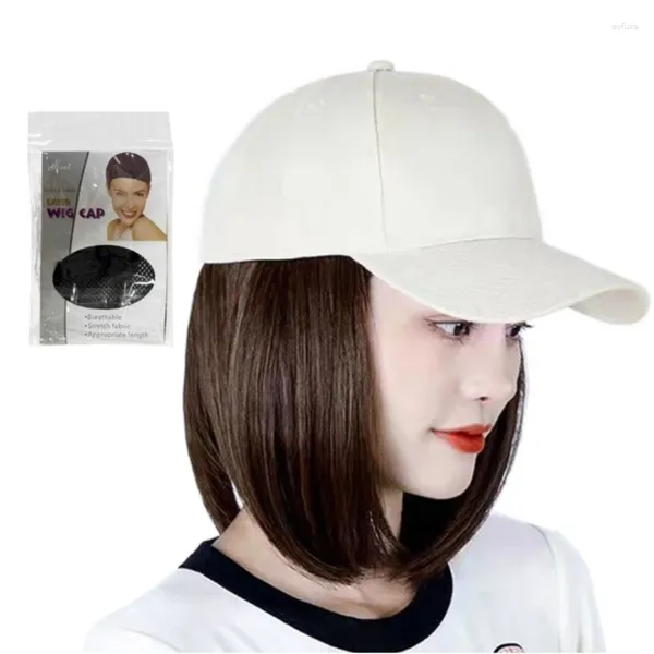 Ball Caps Baseball avec extensions de cheveux pour femmes chapeaux de chapeau court droit