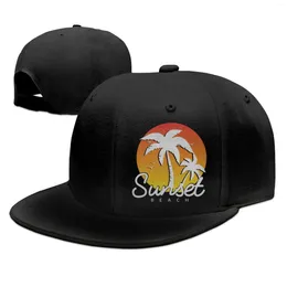 Gorras de béisbol Beach Palm Snapback sombreros para hombres mujeres Flat Brim Bill 3D Print ajustable Hip Hop Plain gorra de béisbol deporte viaje papá personalizado