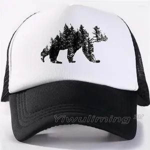 Ball Caps Bear Custom Logo Print Mesh Trucker Cap Unisex Casual Plain Baseball Verstelbare Snapback Hoeden Voor Dames Heren