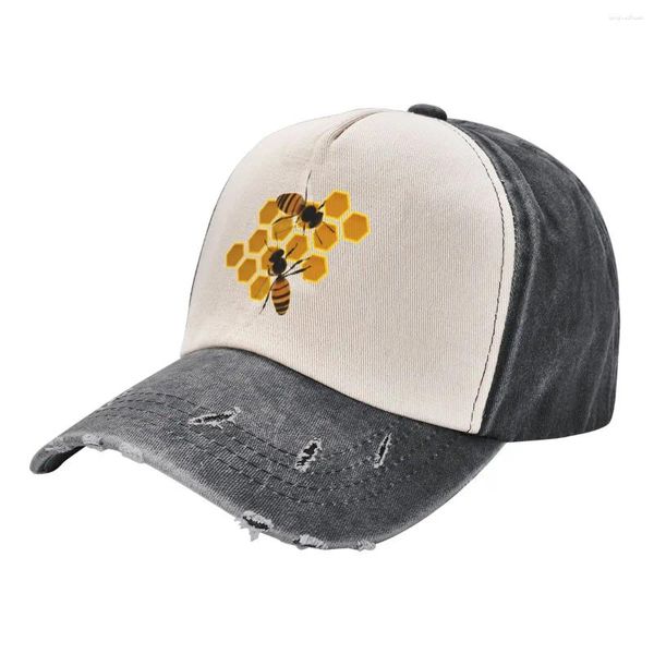 Gorras de pelota Abejas y panal IllustrationCap Gorra de béisbol Sombrero Marca de lujo Té Ropa de golf para mujeres Hombres