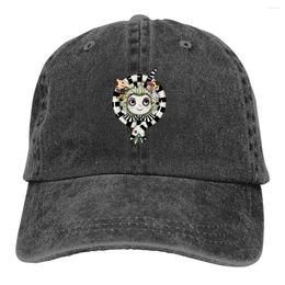 Tapas de pelota Beetlejuice Horror Films Multicolor Hat Peaked Women's Cap nunca confía en los sombreros de protección de viseras personalizadas