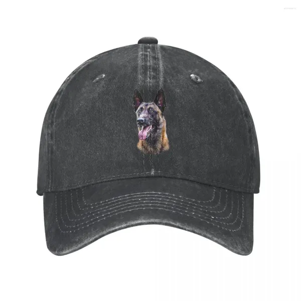 Gorras de bola Pastor belga Malinois Perro Gorra de béisbol Vintage Denim desgastado Sol Unisex Entrenamientos al aire libre Sombreros