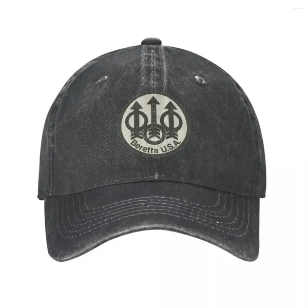 Casquettes de balle Beretta Hommes Femmes Baseball Militaire Gun Distressed Washed Chapeaux Cap Classic Activités de plein air Ajustement réglable Couvre-chef