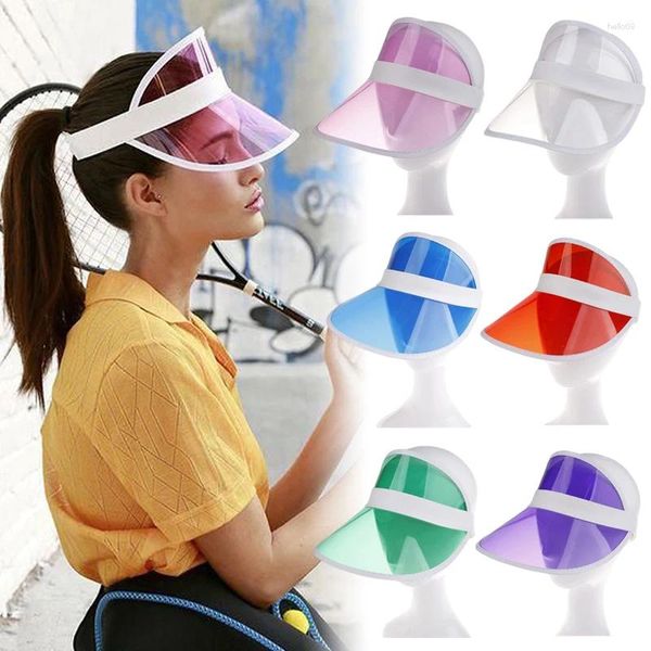 Gorras de bola Bicicleta Plástico PVC Sombrilla Visera Transparente Vacío Top Anti-UV Verano Béisbol Mujeres Hombres Moda Deportes al aire libre Accesorio