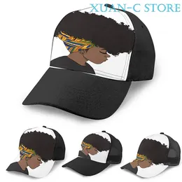 Casquettes de baseball Big Afro Basketball Cap Hommes Femmes Mode All Over Print Noir Unisexe Adulte Chapeau