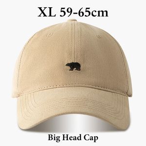 Kogelcaps Big Head Baseball Cap Polar Bear Borduurwerk XL Maat Sun Visor Cap unisex Casual Solid Colors Fisherman Cap Woman Man Beach Hat 230210