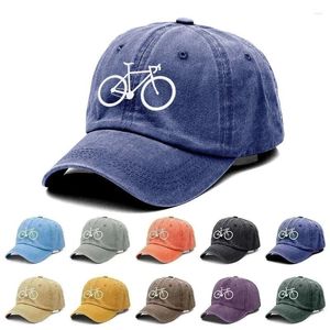 Gorras de béisbol con bordado de bicicleta, gorra de béisbol de algodón lavado, gorra de moda para hombres y mujeres, visera deportiva, Snapback, transpirable para el sol al aire libre