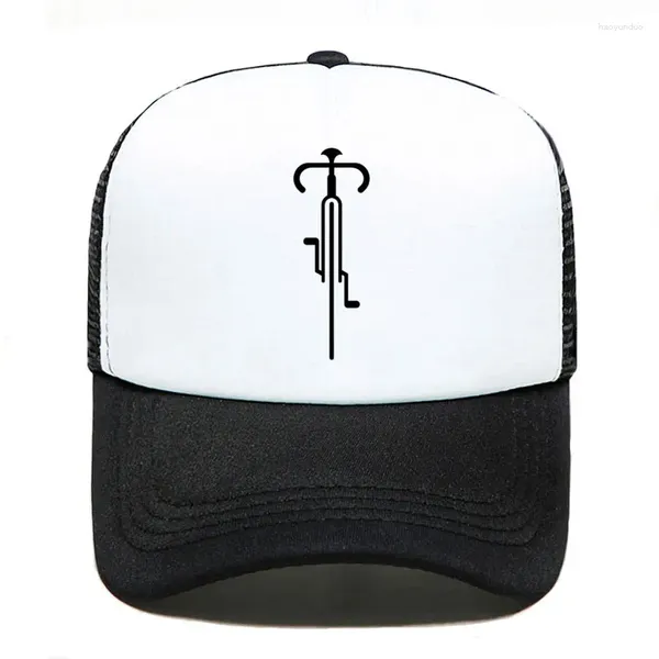 Gorras de bola Líneas de bicicleta Ciclismo Novedad Gorra de béisbol creativa Casual Hombres Mujeres Sombreros para padres e hijos Visera de malla Sombrero para el sol al aire libre Ajustable