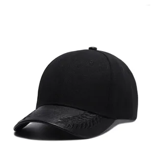 Ball Caps Zwart Blank Snapback Hoed Baseball Cap Voor Mannen Vrouwen Lederen Rand Sport Hip Hop Hoofddeksels Borduren Outdoor Zomer zon Strapback