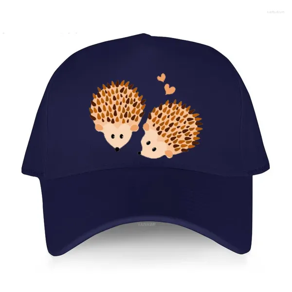 Gorras de bola Hip Hop negro Béisbol para niños Sombrero para el sol Erizos de dibujos animados enamorados Sombrero de mujer Hombres al aire libre Adustable Glof Cap Sport Bonnet