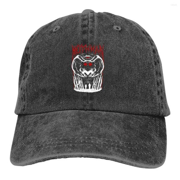 Bola de bolas Black Metal Baseball Cap Men Hats Mujeres Protección de visor Snapback Mothman Humanoid Criaturas