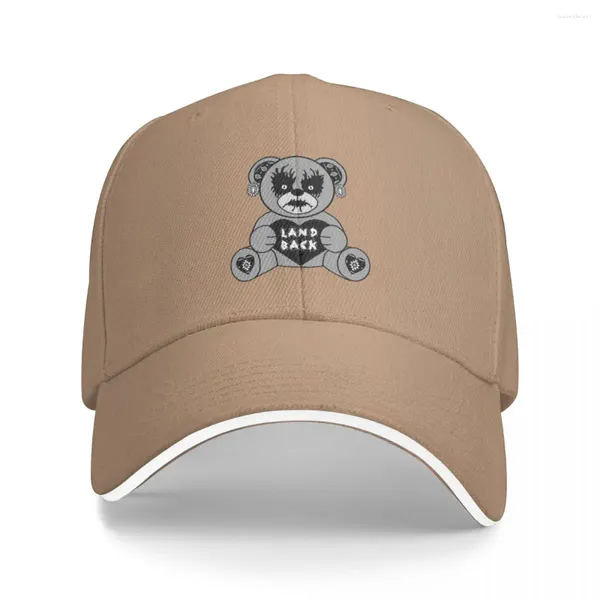 Gorras de bola Black Metal Land Back Teddy Bear Bucket Hat Gorra de béisbol Visera Hombres Lujo Mujer