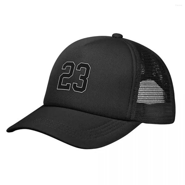 Gorras de béisbol Número negro 23 Lucky Sports Jersey Veintitrés Gorra de béisbol Snap Back Hat Hombres Mujeres