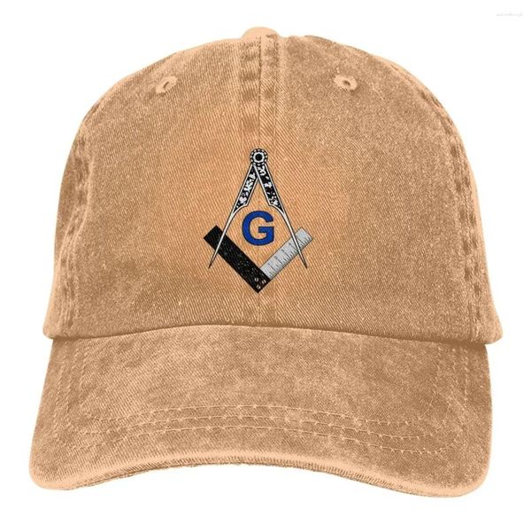 Gorras de pelota blanca blanca blanca béisbol gorra sombreros protección de visera snapback snapback freemason dorado cuadrado brújula