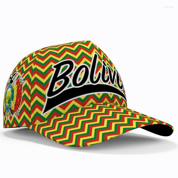 Gorras de béisbol Bolivia Béisbol Gratis 3d Nombre personalizado Número Logotipo del equipo Bo Sombreros Bol País Viaje Nación española Bandera boliviana Sombreros