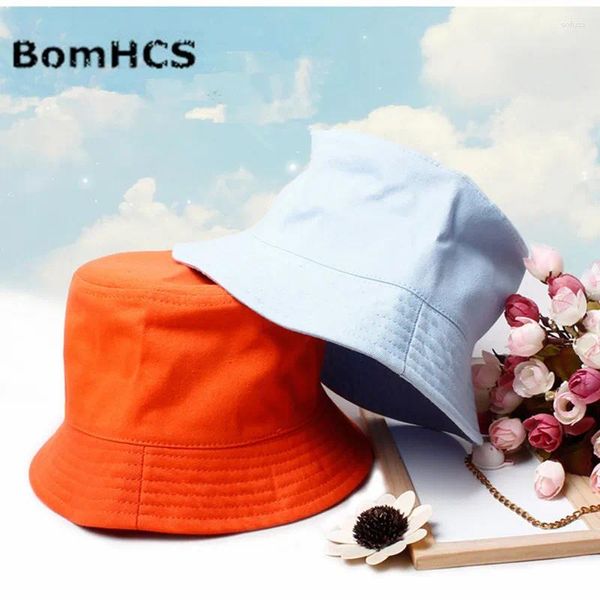 Ball Caps Bomhcs Fashion Children's Summer Summer Cotton Bucket Bucket Hat Boys Girls Couleur solide 17mz39f2