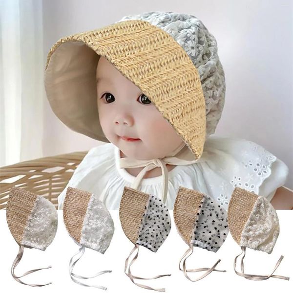 Casquettes de boule Bonnet chapeau été dentelle fleur soleil tout-petits bébé filles garçon enfants printemps doux accessoires de photographie pour accessoires