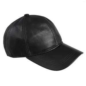 Ball Caps Boonjovia Unisexe authentique premium Goatskin Leather Baseball casquette et hommes Real Cotton Coton Adoptable Black