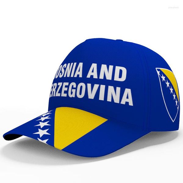 Casquettes de baseball Bosnie-Herzégovine Baseball Nom personnalisé gratuit Numéro de l'équipe Logo Ba Chapeaux Bosniaque Bih Voyage Drapeaux de la nation croate Couvre-chef