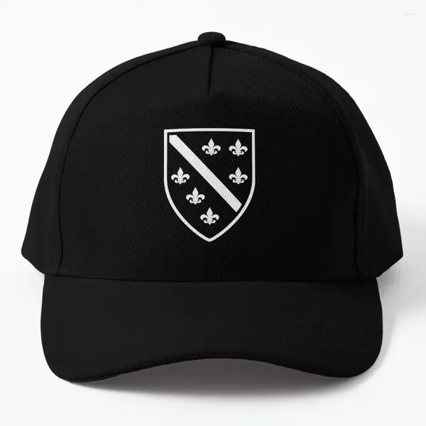 Gorras de bola Bosnia BiH Bosnia-Herzegovina Cresta original en negro Gorra de béisbol blanca Sombrero de caballo Snapback Rave Hombres Mujeres