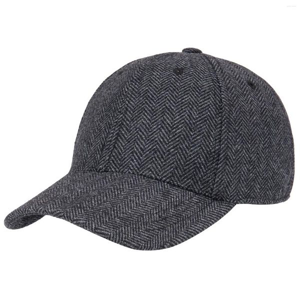 Gorras de bola BOTVELA Gorra de béisbol de tweed en espiga para hombre Mezcla de lana clásica Sombrero ajustado 835