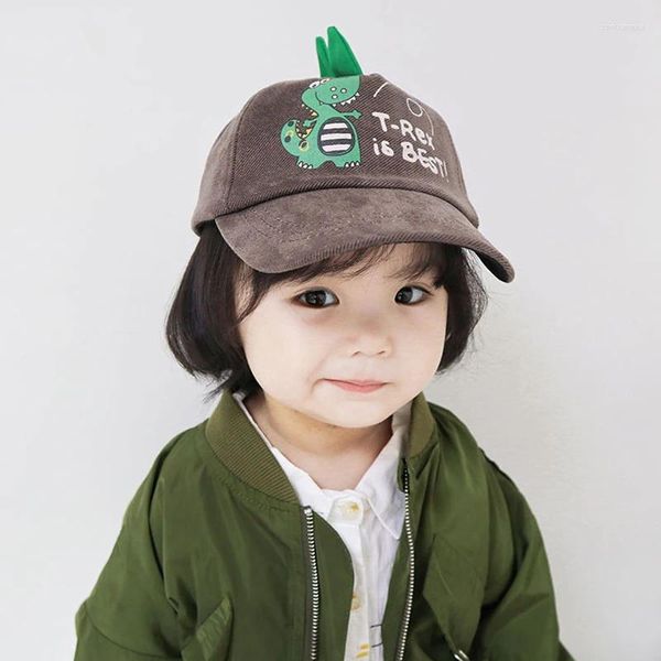 Gorras de bola Niño Niña Gorra de béisbol Algodón suave Ligero Niños Ajustable Pequeño Patrón de dinosaurio Tamaño del sombrero del niño para 2-6 años