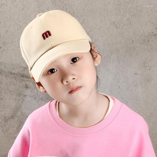 Casquettes de baseball garçons filles casquette de baseball réglable enfant en bas âge chapeau solide infantile enfants garçon chapeaux M lettre brodée