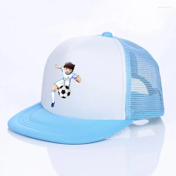 Gorras de bola Marca Anime Capitán Tsubasa Gorra plana Snapback Fútbol Fútbol Béisbol Hombres Mujeres Verano Deportes Sombrero Drop YF149