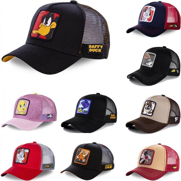 Casquettes de baseball Marque Anime Cartoon Snapback Cap Coton Baseball Hommes Femmes Hip Hop Papa Mesh Hat Trucker Drop