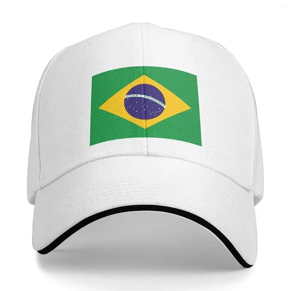 Gorras de bola Bandera de Brasil Gorra de béisbol unisex Se adapta a hombres y mujeres Sombrero ajustable para papá Sandwich Bill