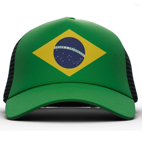 Gorras de béisbol Brasil Estudiante juvenil Nombre personalizado gratuito Número País Sombrero Bandera de Portugal Impresión portuguesa Po Brasil Federativa Gorra de béisbol